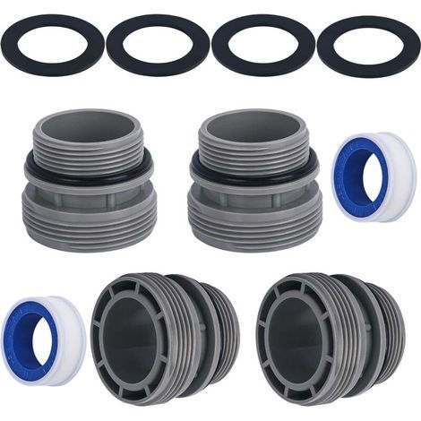 Kit d'adaptateurs de conversion de tuyau de piscine pour pompe de filtration de piscine Intex Hayward Coleman, adaptateur de 40 mm à 1 1/2 pouce, connecteur de tuyau de piscine hors sol - Lot de 4 (1/5)