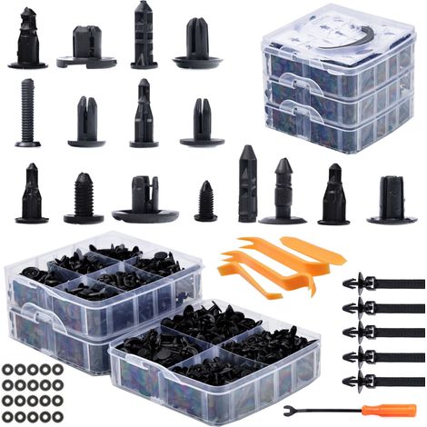 Set di borchie per auto Rosfix - 650 pezzi, scatola di plastica