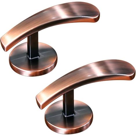(Bronze) 2PCS Crochets Rideau Autocollants pour Chambre, Bronze Fixations murales métal pour rideaux, salon, déco, fenêtres (1/5)