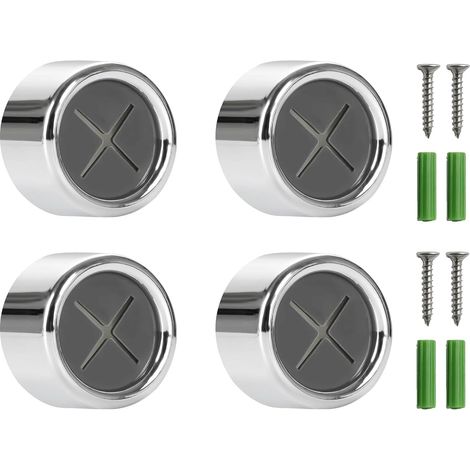 Lot de 4 Porte-torchons, Fixation Adhésive ou à Vis, Crochets ABS, Pour Cuisine et Salle de Bain (1/5)