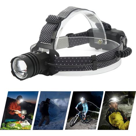 XHP50 LED-Stirnlampe, wiederaufladbare Typ-C-Lampe, Teleskopzoom, helle Stirnlampe für Outdoor-Camping und Laufen (1/5)