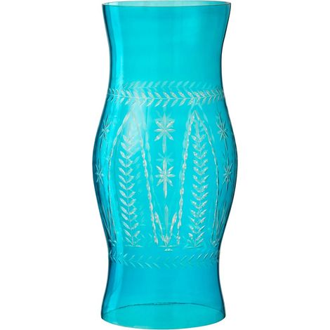 Photophore en Verre "Tarifa" 50cm Bleu Azur (1/3)