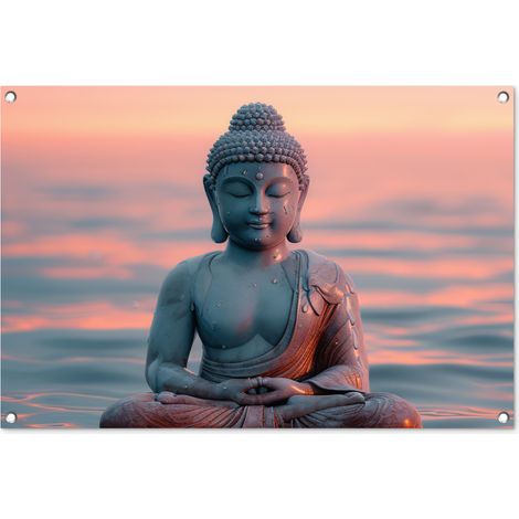 Balcony Privacy Banner Buddha - Image - Buddha - Water - Art - Buddha 90x60 cm (1/5)