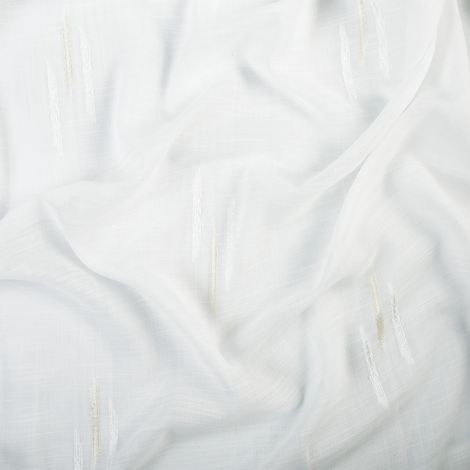 Tissu voile texturé motif fil coupé esprit ikat Blanc cassé 320 cm