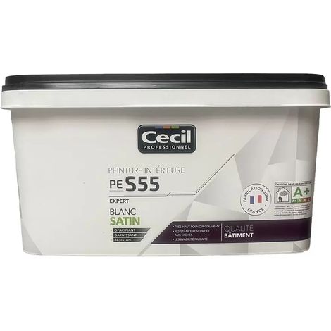 Peinture satinée CÉCIL PE S55 Blanc 2,5 L