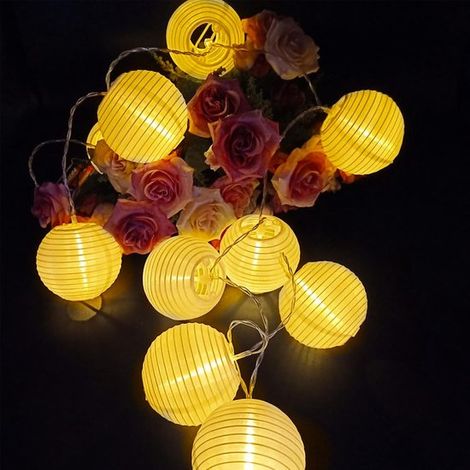 Ghirlanda luminosa - illuminazione decorativa - illuminazione d'ambiente per esterni - tessuto impermeabile - lunga 1,5 metri con 10 LED - luce bianca calda (1/2)