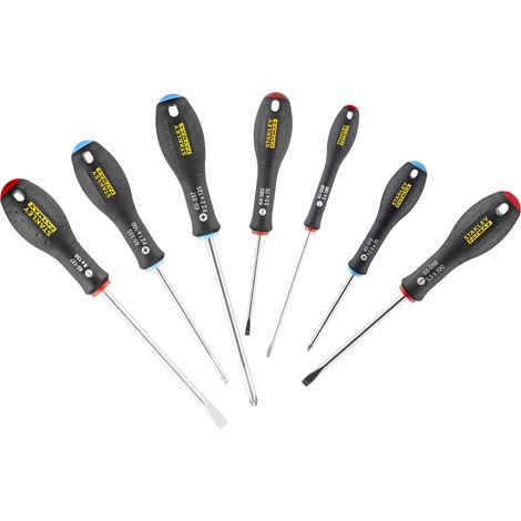 Stanley FATMAX 7-Piece Screwdriver Set for Electricians and Mechanics – Includes Phillips and Pozidriv, High-Quality Steel, Compact Pocket Design