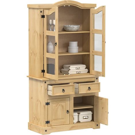 Vitrine Corona 100x48,5x179 cm Massivholz Kiefer