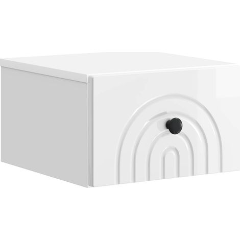 Mesita de Noche de Pared con cajón Brillante 33 x 34,5 x 20 cm vidaXL
