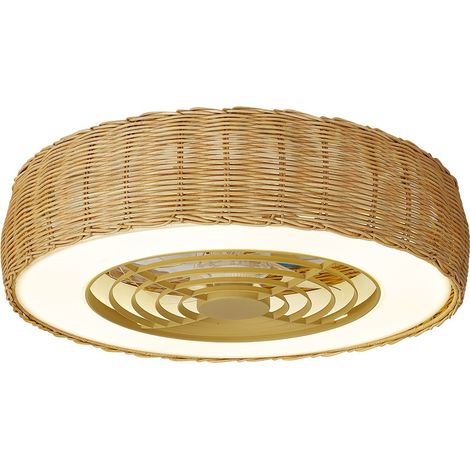 Ventilateur plafonnier LED outdoor rotin KILIMANJARO MINI 58 cm (1/5)