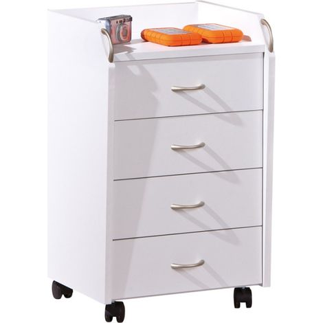 Caisson de Bureau 4 Tiroirs "College" 65cm Blanc (1/5)