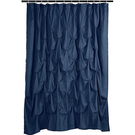 bleu Marine-183x183cm-rideau De Douche Tissage Gaufr, Polyester (1/4)
