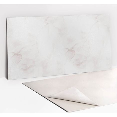 Panneaux muraux autocollants en vinyle imperméable - Marbre clair délicat 100 x 50 cm (1/5)