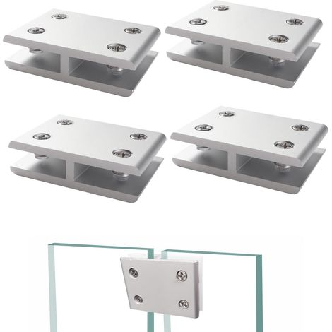 JSSEVN-4 Pièces 8.5mm Pince à Verre, Supports de Serrage Réglables pour Verre, Clip de Fixation du Verre, pour Verre de 5-8 mm D'épaisseur, 180 Degrés (1/5)
