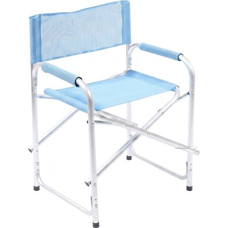 Sedia da Spiaggia Regista Pieghevole Alluminio Mare Giardino 47x57x80 cm Blu