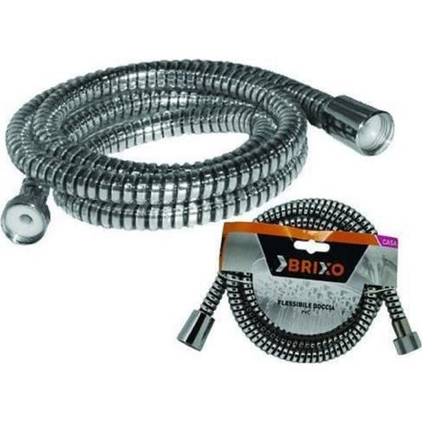Tubo flessibile per doccia PVC nero cromato 2 m Brixo