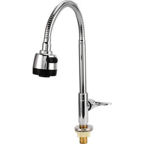 Küchenarmaturen mit 360°-Drehung, Wassermengenregulierung, einfache Installation, rostfrei, ausziehbar, vertikal, universell einsetzbar. (1/5)
