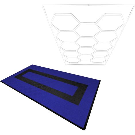 Hexagon LED Light & Vented Garage Floor Tiles With Edges - 90