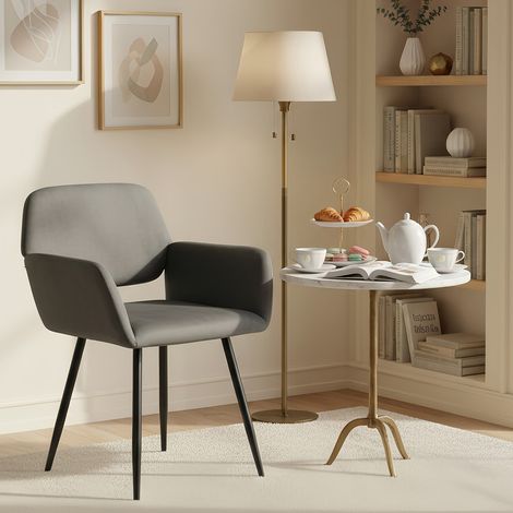 Chaise en velours style scandinave, rembourrée élégante pour divers espaces intérieurs