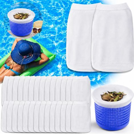 40PCS Chaussette Skimmer Piscine, Chaussette Filtre Piscine Préfiltre pour Skimmer de Surface, Filet Filtration Piscine pour Nettoyage Feuilles, Cheveux et Débris, Accessoires Piscine (1/5)