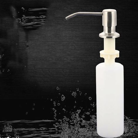 Distributeur Savon évier Cuisine Acier Inoxydable Distributeur Savon Cuisine encastrable Distributeur détergent Rechargeable pour évier Cuisine Ensemble--TRIMEC