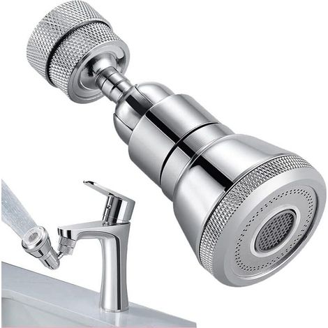 Tête Robinet Cuisine, Aérateur de Robinet Pivotant, 2 Modes Réglable Mousseur Robinet, Filtre Robinet, rechange pour robinet (1/4)