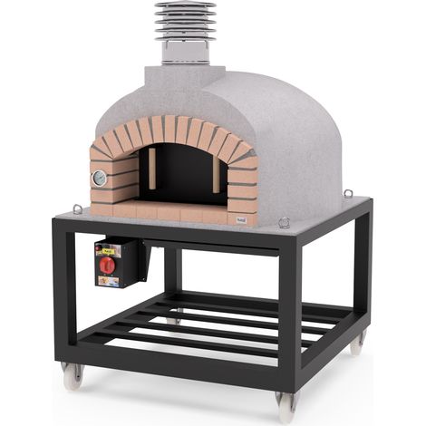 MOVELAR - Horno de Leña Exterior de Obra OLYMPUS MONS Blanco 130x130x161 cm  Aislado con Corcho y 3 Mantas Cerámicas  Horno de Jardín para Cocinar con Leña - REF: M00581 (1/5)