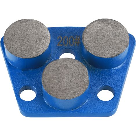 Ortviai Disque de meulage diamanté trapézoïdal pour béton, grain 200, 3 trous et 3 dents rondes, 7,5 x 5,5 cm (1/5)