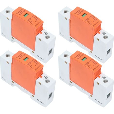 Lot de 4 parafoudres 1P rail DIN RMU1-C60 420V AC Imax 60kA boîtier PC disjoncteur anti-surtension domicile (1/5)