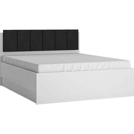 Doppelbett Bett, 160 cm, mit aufklappbarem Bettgestell, in weiß Hochglanz LYNDHURST-129, B/H/T ca. 166/106/205,5 cm (1/4)