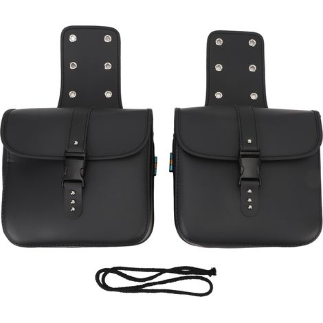Sacoches de moto résistantes aux intempéries, sac latéral universel en cuir PU de grande capacité pour moto.