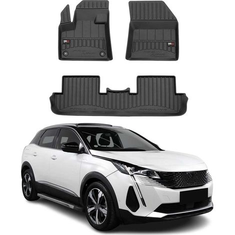 OMAC Tapis de Sol pour Peugeot 3008 2016-2024 en caoutchouc TPE Premium Noir (1/5)