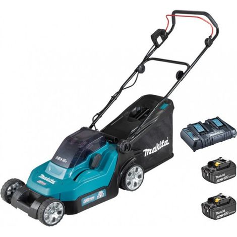 Makita – Tondeuse à batterie 2x18V DLM382PF4 – Largeur de coupe 38 cm – Technologie sans fil pour espaces écologiquement sensibles (1/2)
