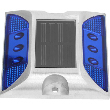 Feux de Position au Sol à énergie Solaire LED, étanche, pour Allée Extérieure, Route, Autoroute, Lampe à Pointe pour Cour, Jardin, Allée (Bleu) (1/5)