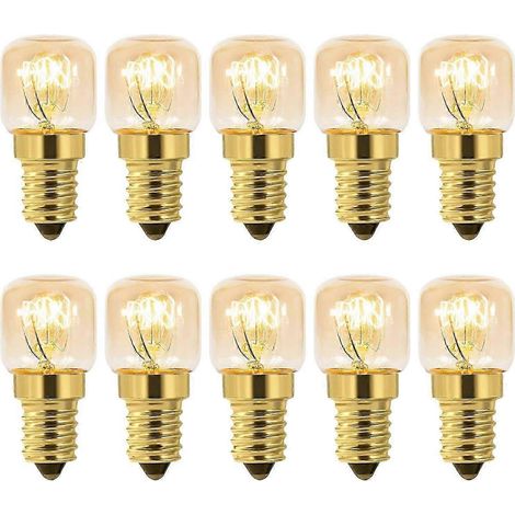 Lot de 10 lampes à sel 15W à incandescence blanc chaud pour four et réfrigérateur (1/4)