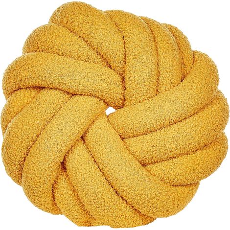 Knot Cushion Brown Velvet 31 x 31 cm Tied-Up Plushy Decorative Modern AKOLA (1/5)