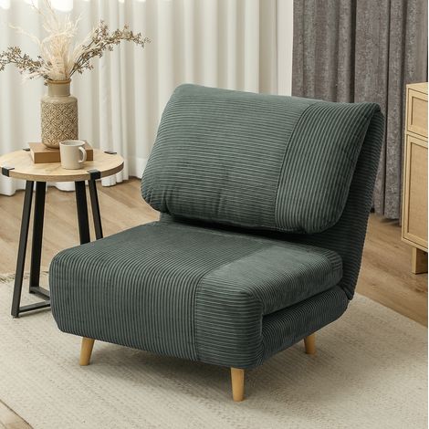 Sofá cama de 1 plaza convertible con respaldo ajustable, verde OKMYHOME (1/5)