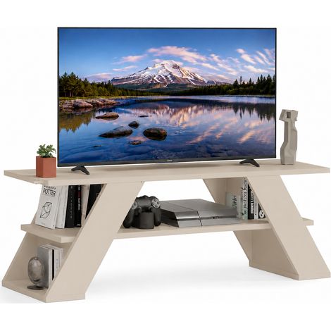 Mobile Porta Tv Moderno per Soggiorno Sabbia in Legno Resistente 120x33.5x40cm (1/5)