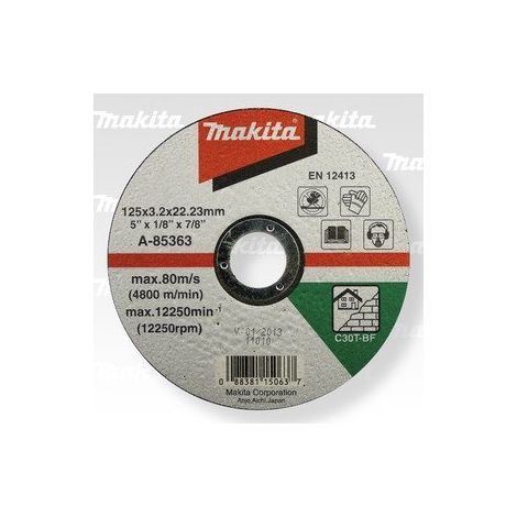 MAKITA disco piedra corte 125x3x22 mm A-85363