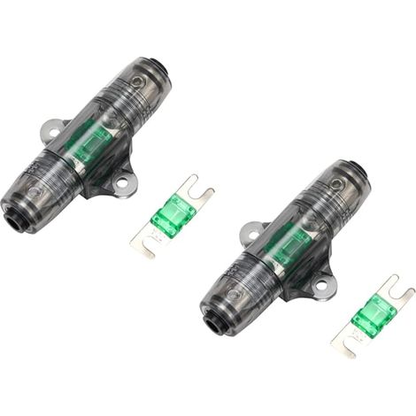 2 Pièces 30A 6-10 Gauge AWG In-Line ANL MANL Porte-fusible avec 2 fusibles 30A (1/5)