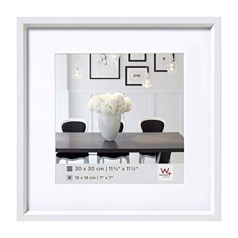 walther design bianca 30 x 30 cm con passe-partout, cornice in plastica Steel Style ES330W (1/4)