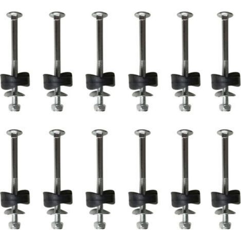 Lot de 12 vis et boulons pour trampoline, boulons et écrous, entretoises pour poteaux de clôture, accessoires de remplacement pour trampoline (1/5)