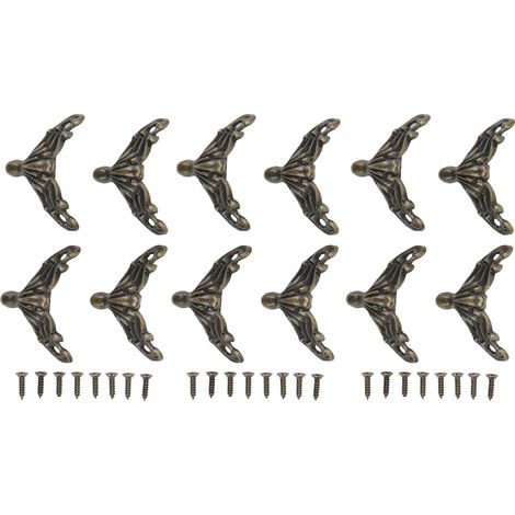 12 pieds décoratifs en alliage de zinc, style rétro, pour boîtes à bijoux vintage en bois. (1/5)
