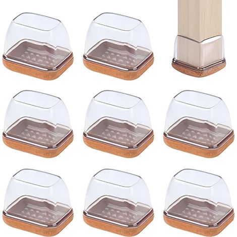 Protection Pied de Chaise en Silicone pour Anti-Rayures et Réduit Le Bruit Patin Chaise Silicone Tampon - 8 Pièces Transparentes 3.2x2.2cm, Anti-Rayures, Réduction du Bruit, Parfait pour Parquets (1/5)