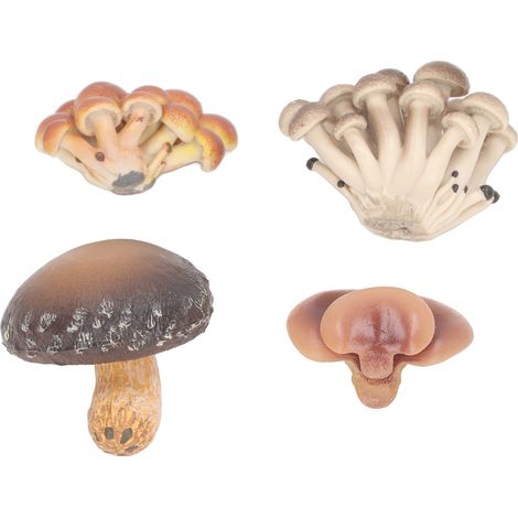 4 figurines champignons miniatures hautes simulations pour décoration et éducation, type 1 (1/5)