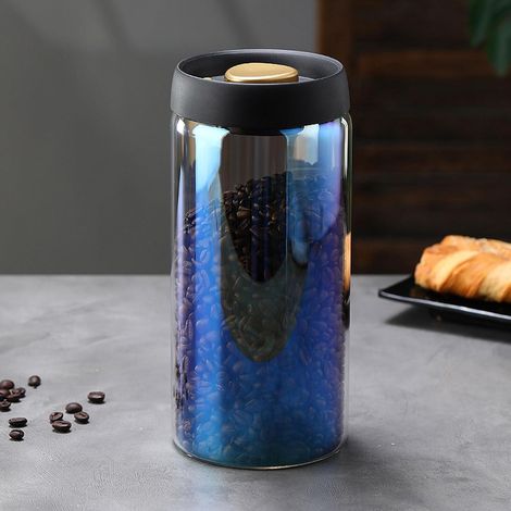 Barattoli sottovuoto colorati per caffè, contenitori ermetici con coperchio per chicchi di caffè e alimenti, serbatoio a tenuta stagna con estrazione sottovuoto manuale (Colorati, 1800 ml)