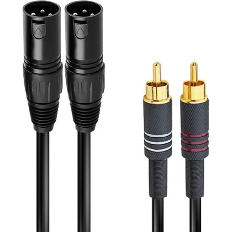 Ridem Cable de Audio 2 XLR Macho a 2 RCA Macho 1,5 Mt
