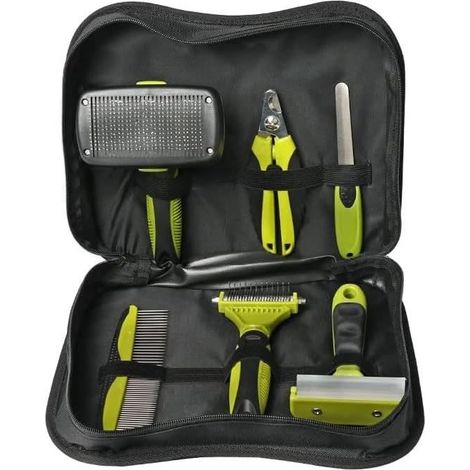 Kit brosse pour chien – Kit de toilettage pour chiens avec coupe-ongles, brosse pour chien, brosse pour chien, peigne pour chien (1/4)