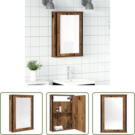 Badezimmer Spiegel - Bad-Spiegelschrank Altholz-Optik 42x12x60 cm Holzwerkstoff (1/5)