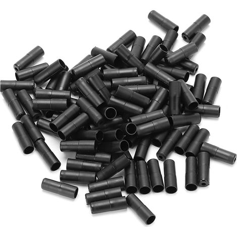 100 embouts de câble de frein noirs, embouts en plastique, capuchons de câble pour vélo, pour tube de fil de frein de 5 mm de diamètre (1/5)